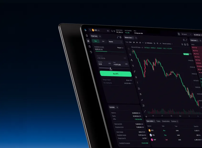 Breakout trading platform on a Macbook